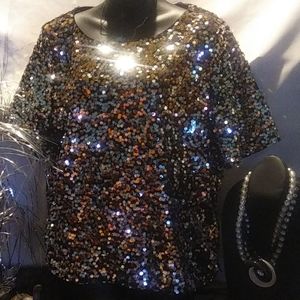 Ladies sequin Top. Size large.